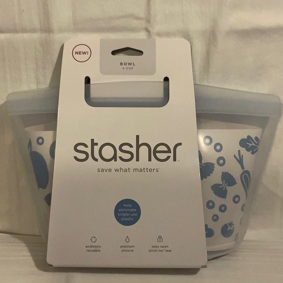 4 Cup Stasher Reusable Food Storage Bowl - Clear - New in package - Picture 1 of 8